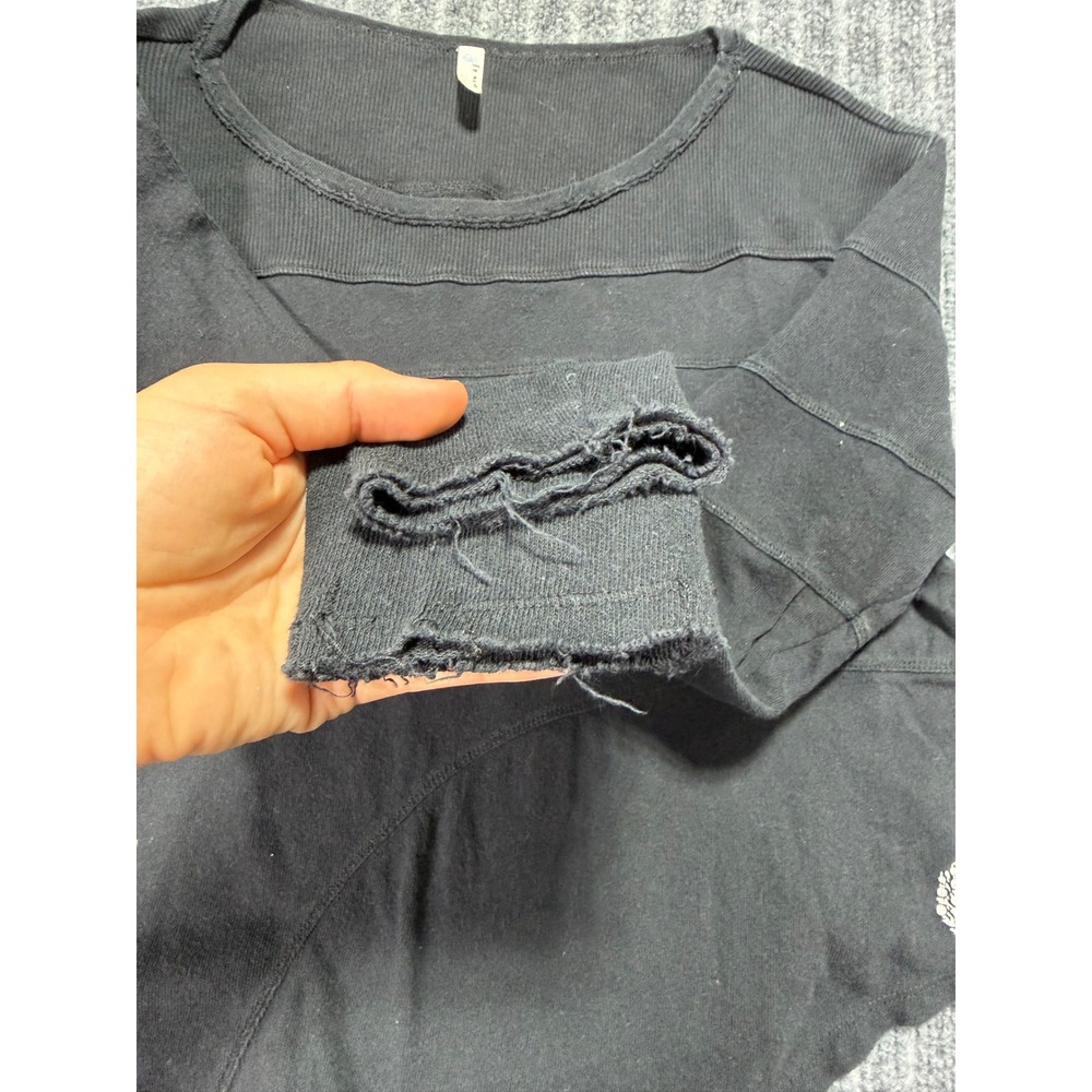 Free People Movement Long Sleeve Top M 100% Cotton Grunge Minimalist Sporty - Picture 4 of 7